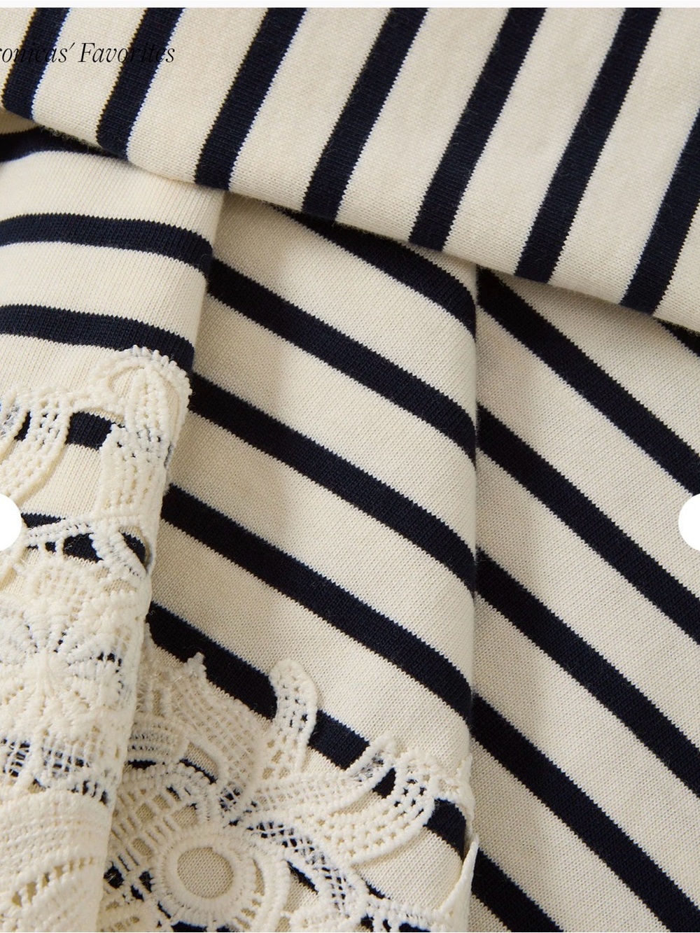 Veronica Beard Hovey Striped Lace T-Shirt Size XS - Picture 4 of 9